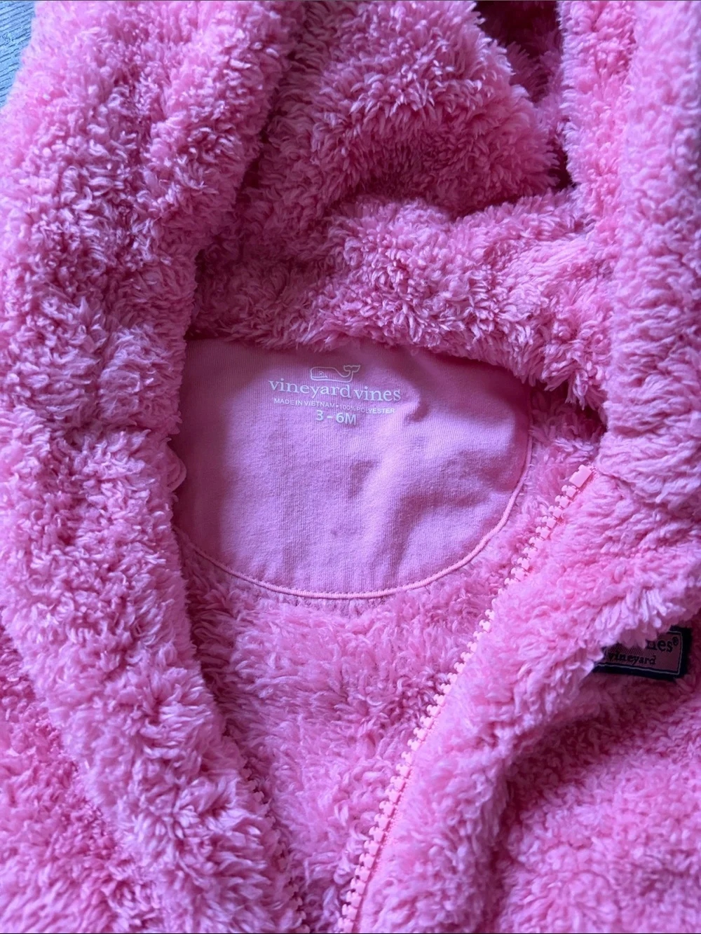 Vineyard Vines Pink Hooded Fleece Baby One-Piece